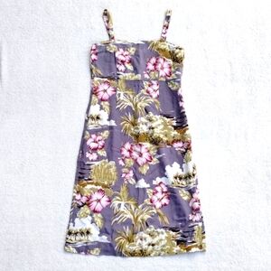 Vintage Patagonia Pataloha Hawaiian Floral Dress size 8 Strappy Sundress Purple